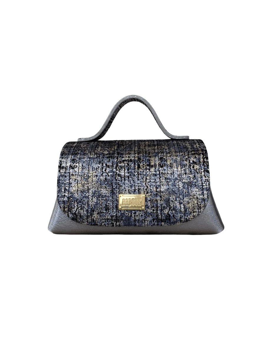 Mira XO (New Size) Three-tone Tweed Effect Suede & Ice Blue Smooth Grain Leather