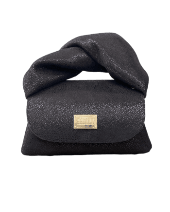 Nury Black Printed Pebble Grain Suede