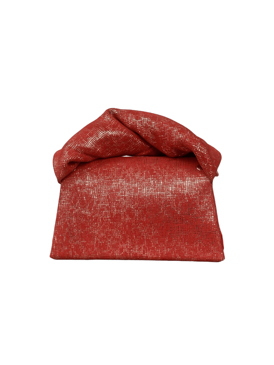 Moby Red & Gold Mesh Pattern on Suede