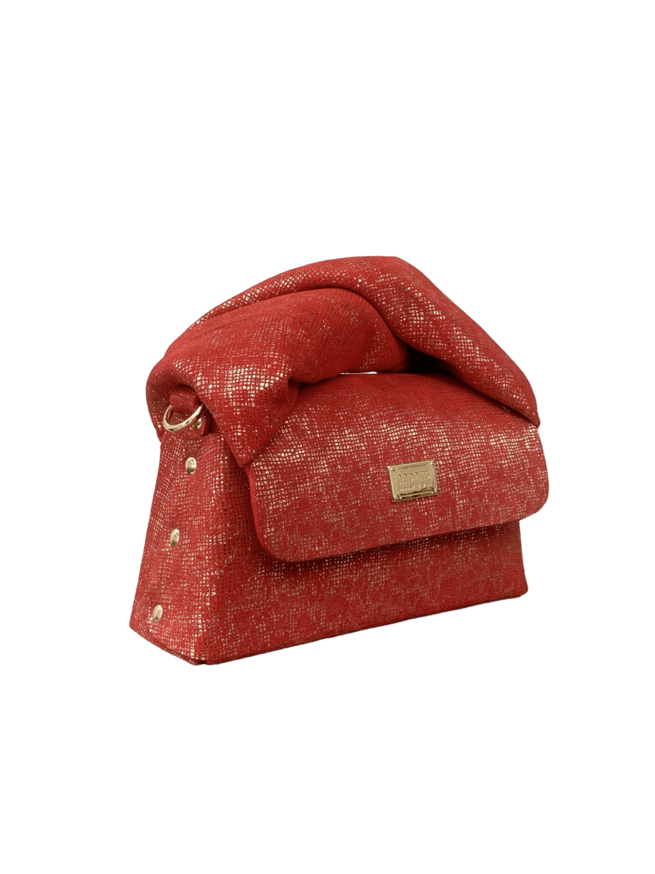 Moby Red & Gold Mesh Pattern on Suede