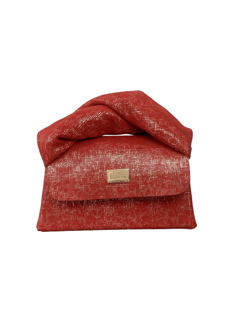 Moby Red & Gold Mesh Pattern on Suede