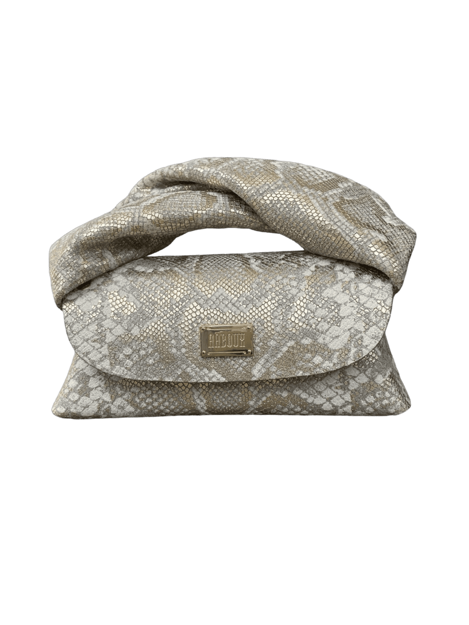 Seyi Gold & Cream Python Print Leather