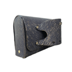 Jare Black & Gold Crackled Print Leather