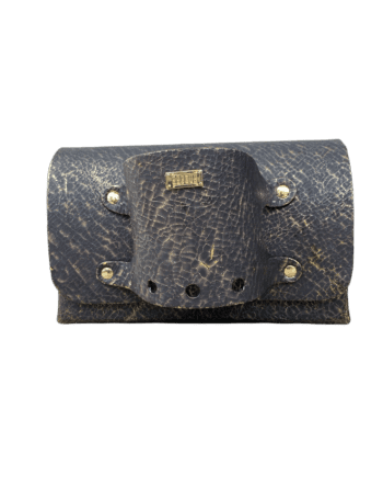 Jare Black & Gold Crackled Print Leather