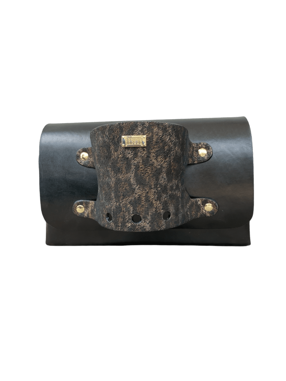 Jare Cheetah Print Suede & Black Smooth Grain Leather