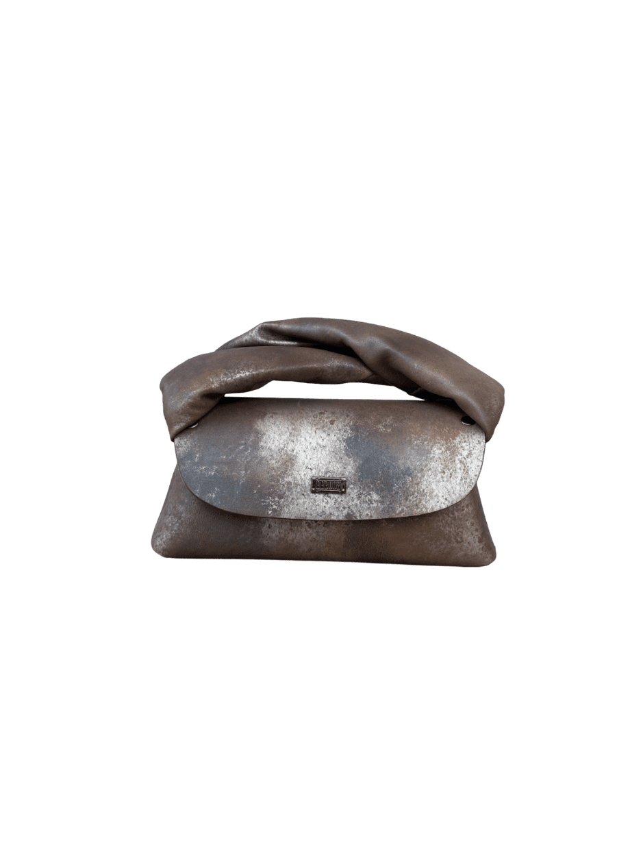 Seyi Distressed Brown & Silver Nappa