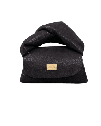 Nury XO (New Size) Black Printed Pebble Grain Suede