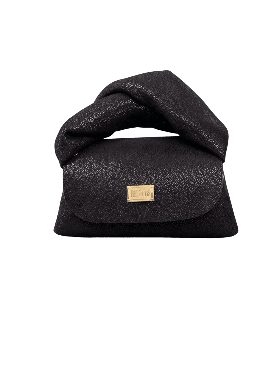 Nury XO (New Size) Black Printed Pebble Grain Suede