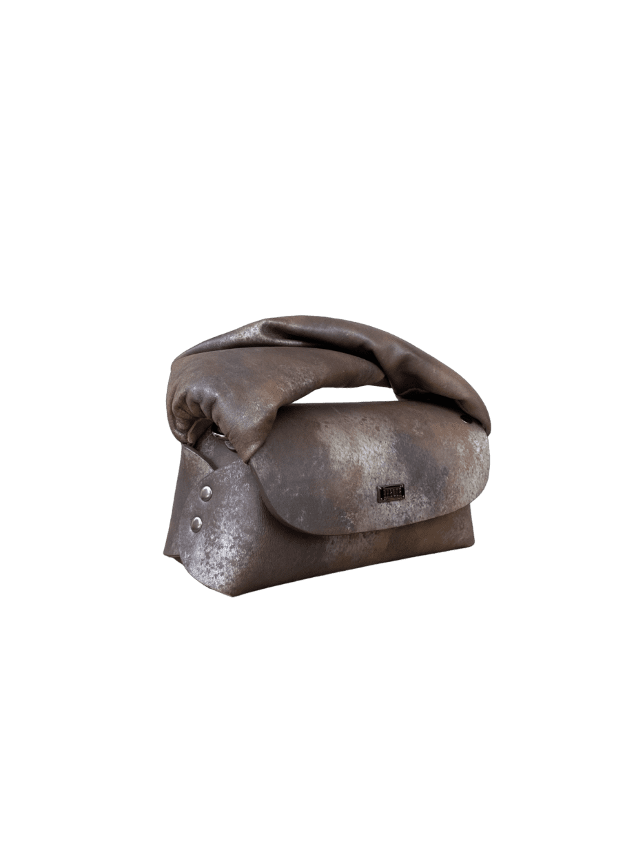 Seyi Distressed Brown & Silver Nappa