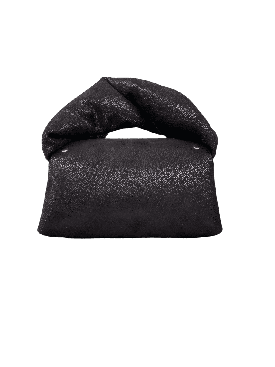 Nury XO (New Size) Black Printed Pebble Grain Suede