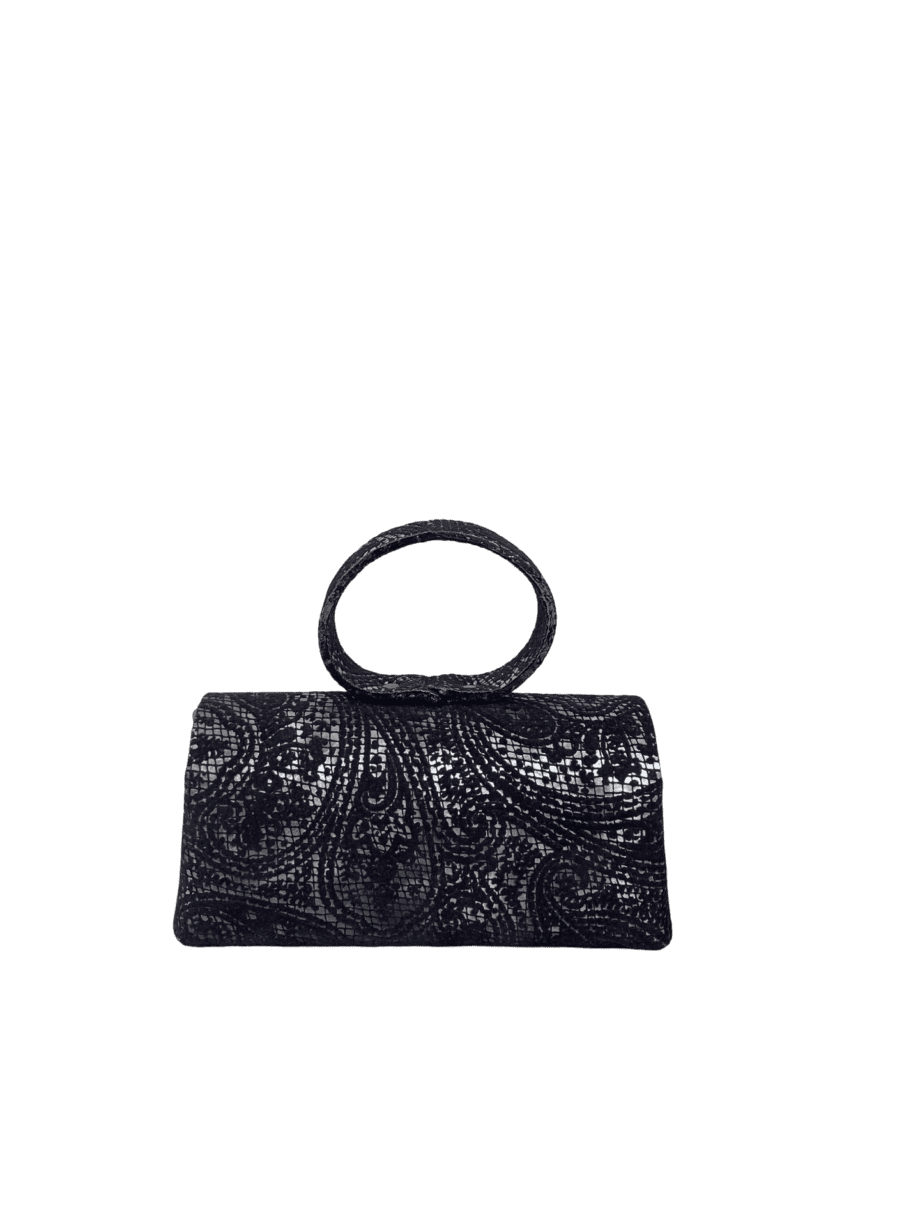 Hana Black & Silver Paisley Print