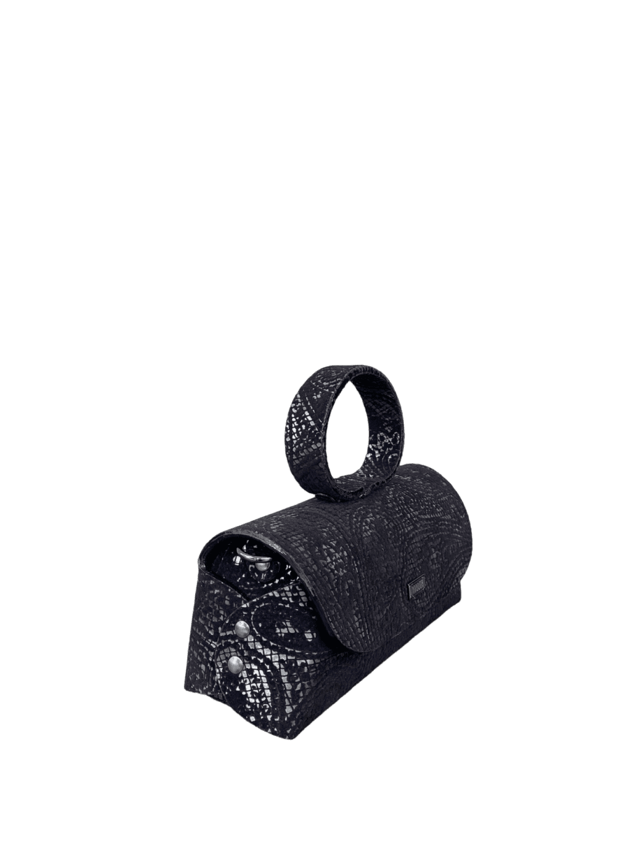 Hana Black & Silver Paisley Print