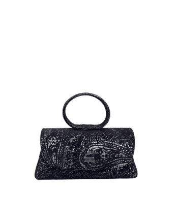 Hana Black & Silver Paisley Print
