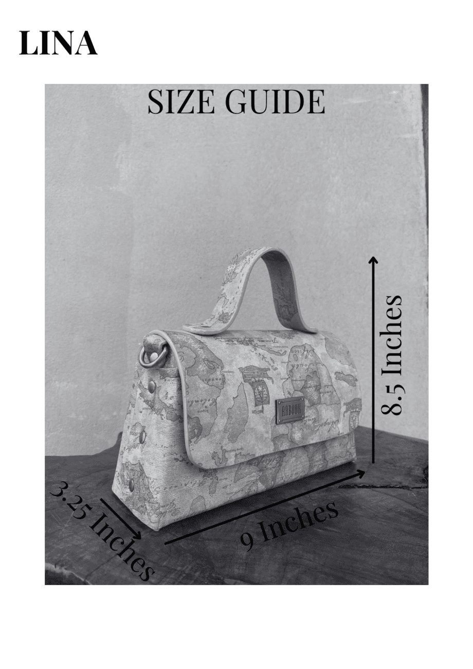 Lina Vintage Map Print Leather