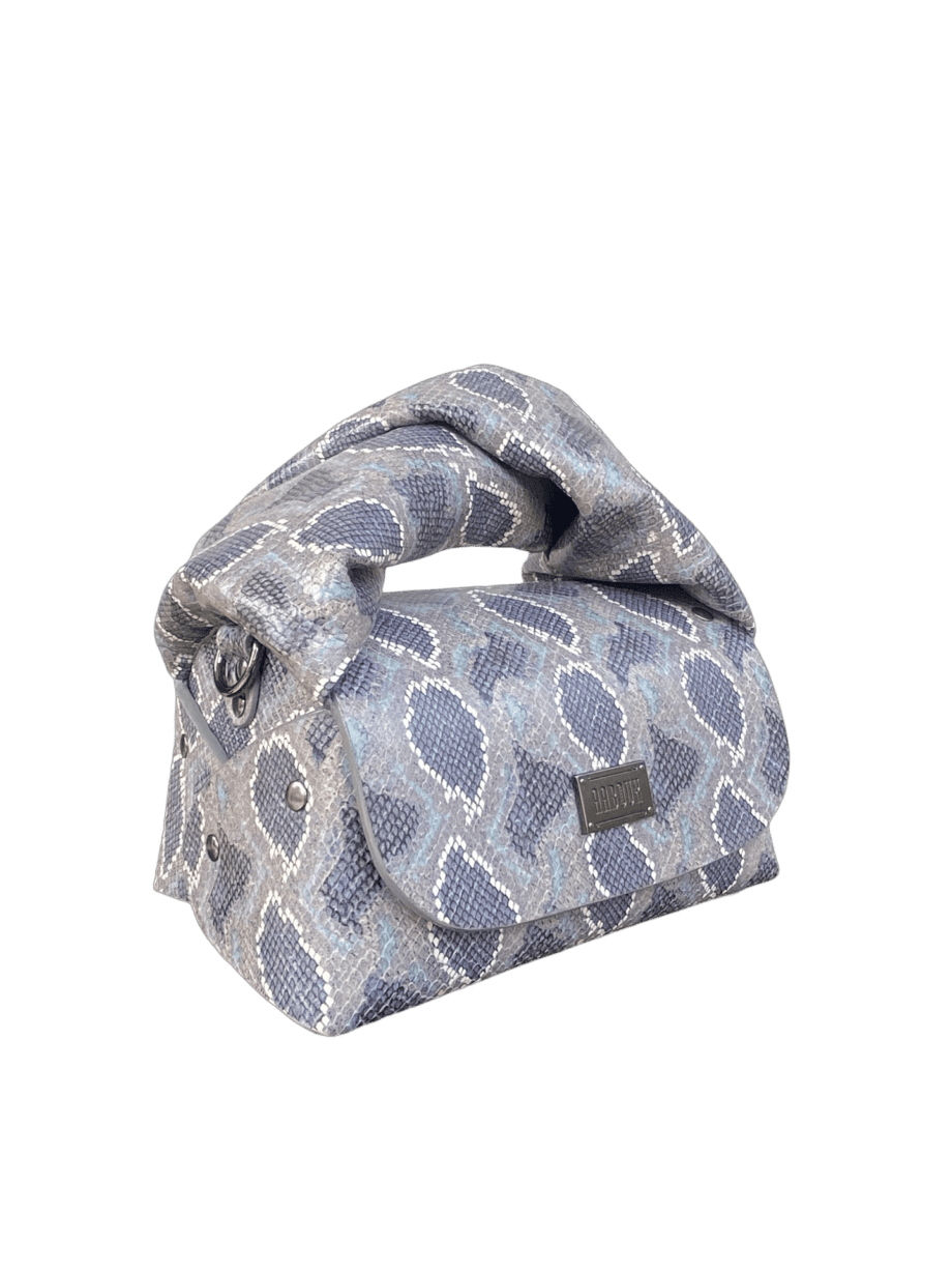 Nury XO Denim & Grey Python Print