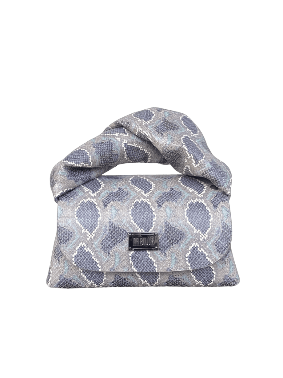 Nury XO Denim & Grey Python Print