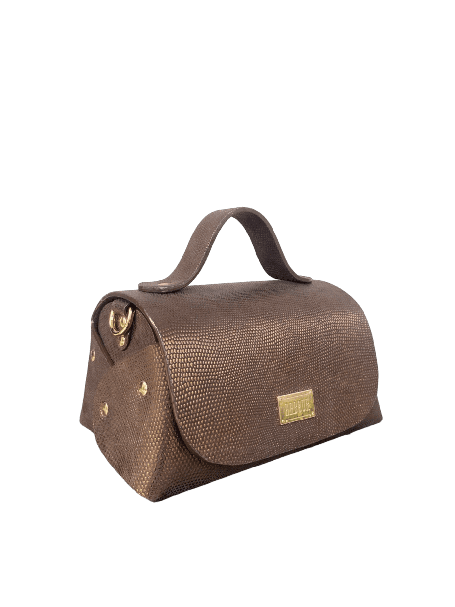 Mira XO Bronzey Brown Tejus Lizard Print