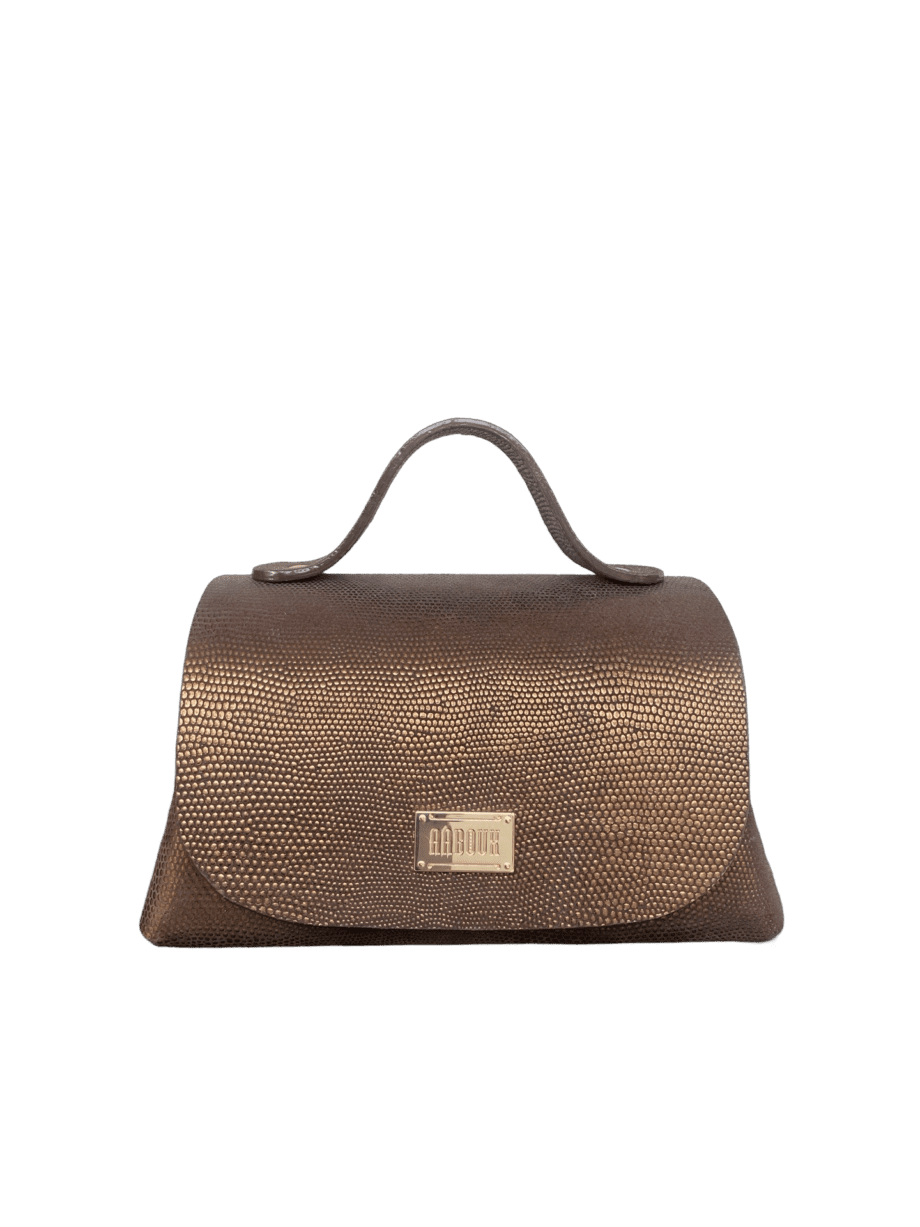 Mira XO Bronzey Brown Tejus Lizard Print