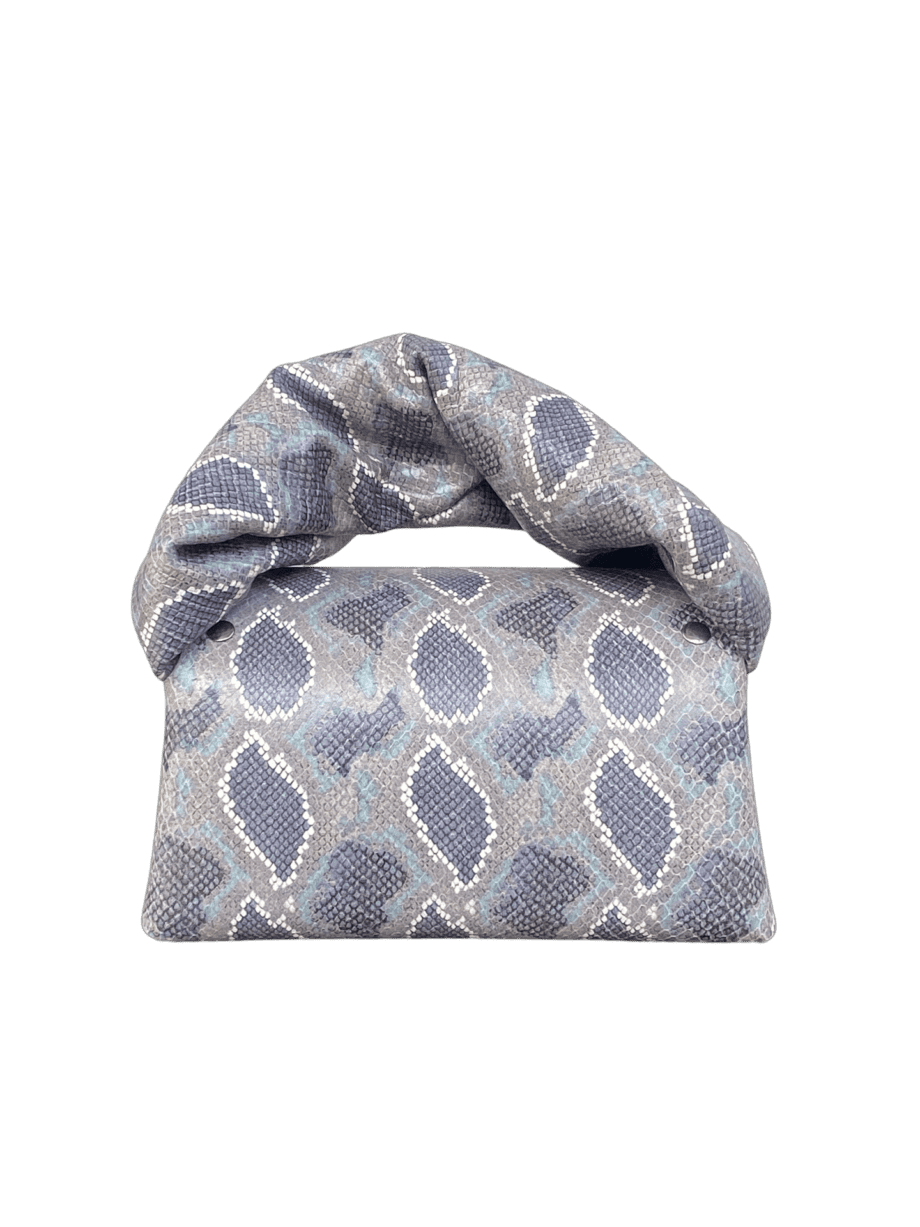 Nury XO Denim & Grey Python Print