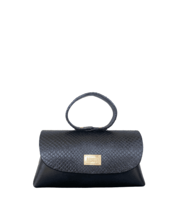 Hana Black Python Skin w Shiny Black nappa