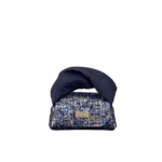 Lily Silver Tweed Effect with Blue Suede