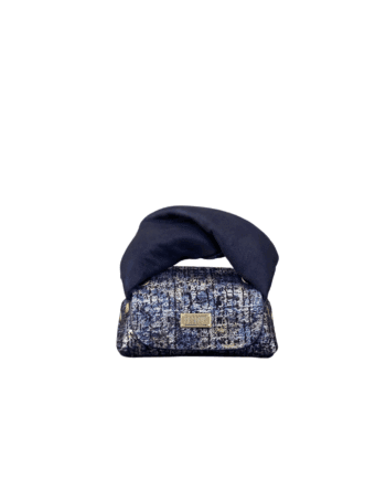 Lily Silver Tweed Effect with Blue Suede