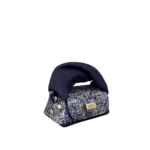 Lily Silver Tweed Effect with Blue Suede