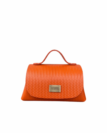 Mira Orange Woven Embossed