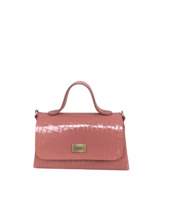 Lina Midi Light Pink Patent Crocco Print