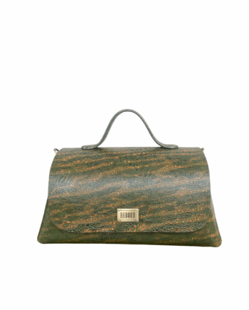 Mira Maxi Green & Orange Croc Print